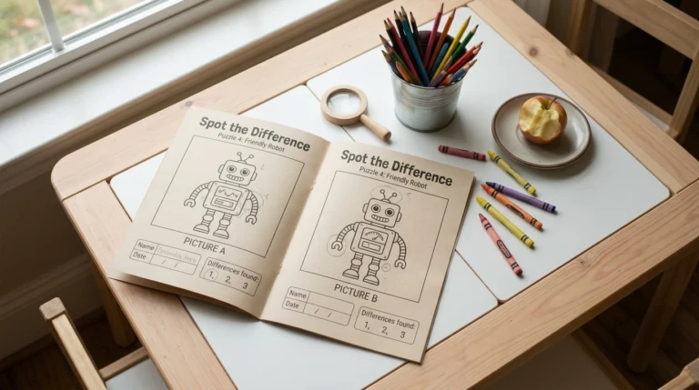 Spot the Difference Printable PDF: Free Activity Book for Kids